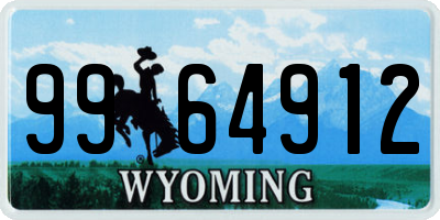 WY license plate 9964912