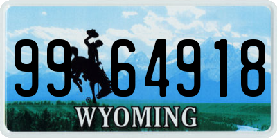 WY license plate 9964918