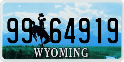 WY license plate 9964919