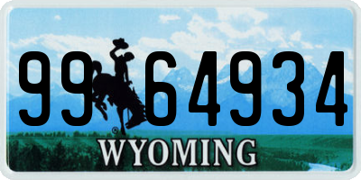 WY license plate 9964934