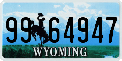 WY license plate 9964947