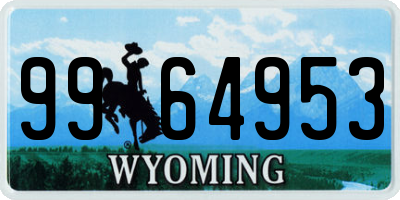 WY license plate 9964953