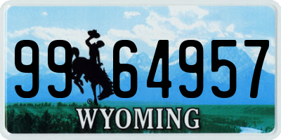 WY license plate 9964957