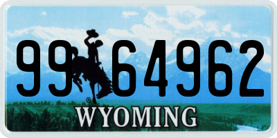 WY license plate 9964962