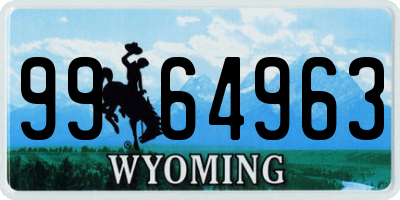 WY license plate 9964963