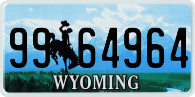 WY license plate 9964964