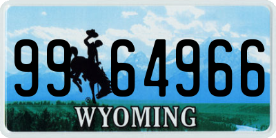 WY license plate 9964966