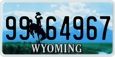 WY license plate 9964967