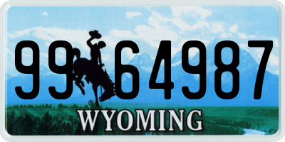 WY license plate 9964987