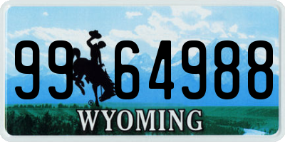 WY license plate 9964988