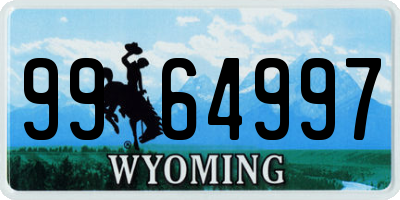 WY license plate 9964997