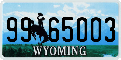 WY license plate 9965003