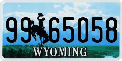 WY license plate 9965058