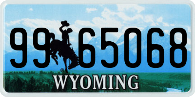 WY license plate 9965068