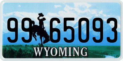 WY license plate 9965093