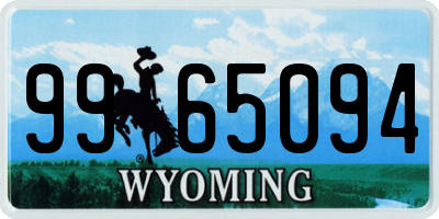 WY license plate 9965094