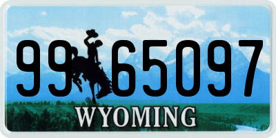 WY license plate 9965097