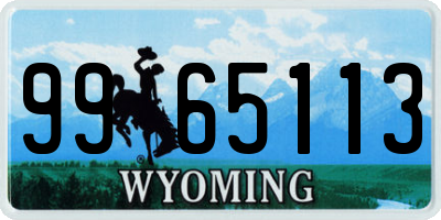 WY license plate 9965113