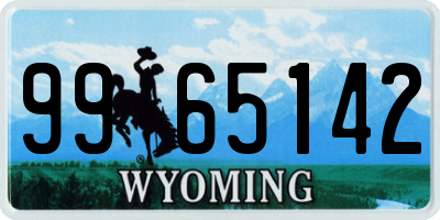 WY license plate 9965142