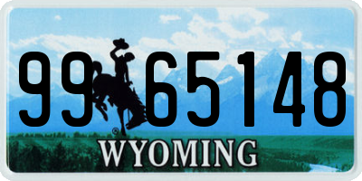 WY license plate 9965148