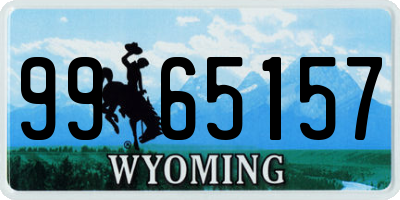 WY license plate 9965157