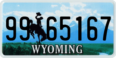 WY license plate 9965167