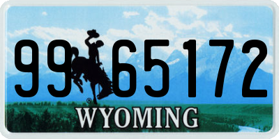WY license plate 9965172