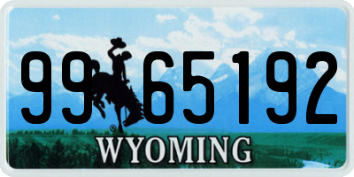 WY license plate 9965192