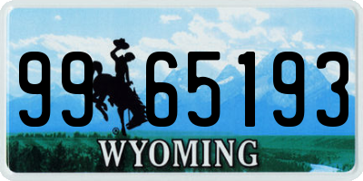 WY license plate 9965193