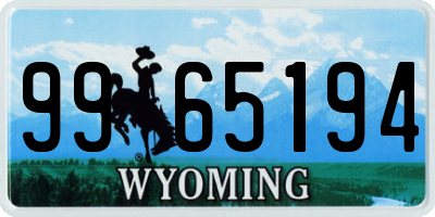 WY license plate 9965194
