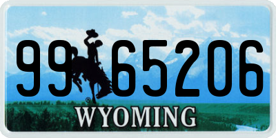 WY license plate 9965206