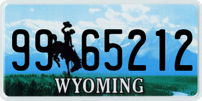 WY license plate 9965212