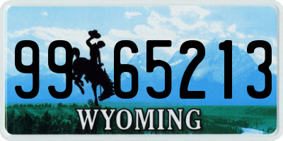 WY license plate 9965213