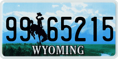 WY license plate 9965215
