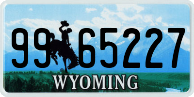 WY license plate 9965227