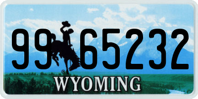 WY license plate 9965232