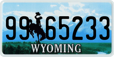WY license plate 9965233