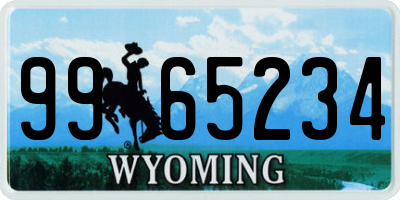 WY license plate 9965234