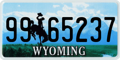 WY license plate 9965237