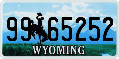 WY license plate 9965252