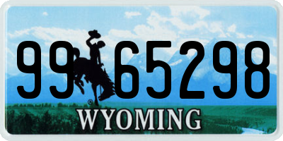 WY license plate 9965298