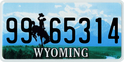 WY license plate 9965314