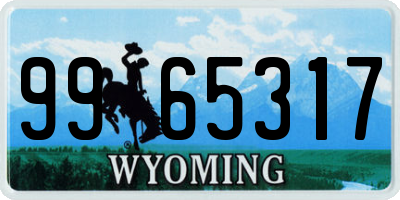 WY license plate 9965317