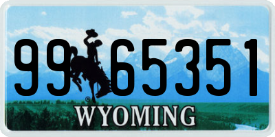 WY license plate 9965351