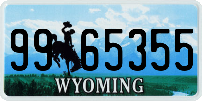 WY license plate 9965355