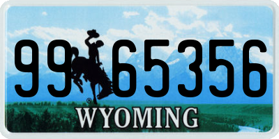 WY license plate 9965356