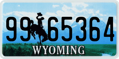WY license plate 9965364