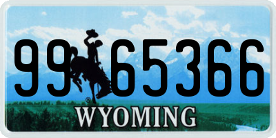 WY license plate 9965366
