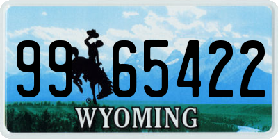WY license plate 9965422