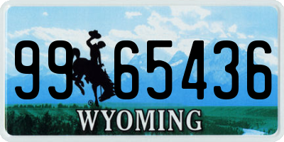 WY license plate 9965436